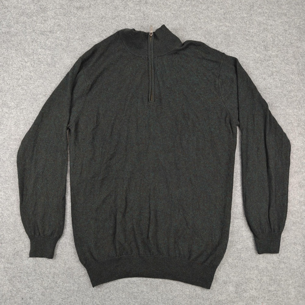Rodd & Gunn Sweater Mens XL Green 1/4 Zip Mock Neck Wool Cashmere Knit Pullover - Picture 1 of 9